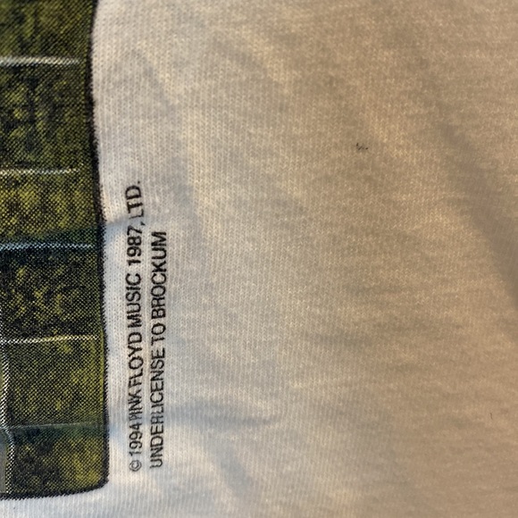 VINTAGE Pink Floyd Concert Tour T-Shirt RARE One Size Fits All - Picture 9 of 12